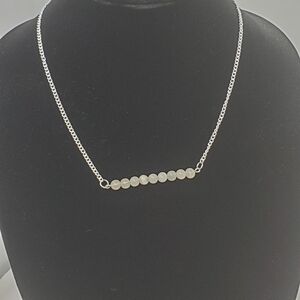 Rose Quartz Bead Bar Necklace